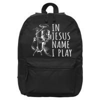 Christian Drumming In Jesus Name Play Drums Worship Drummer 16 in Basic Backpack