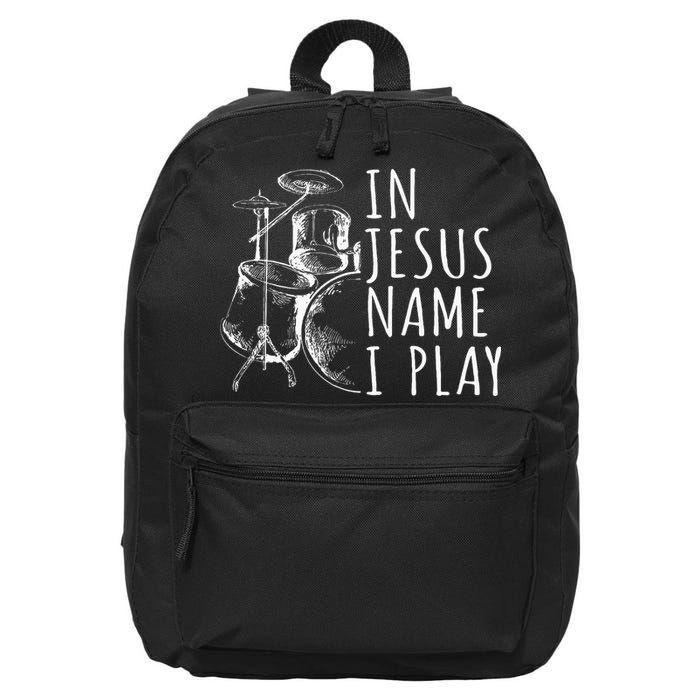 Christian Drumming In Jesus Name Play Drums Worship Drummer 16 in Basic Backpack