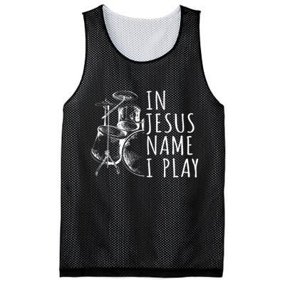 Christian Drumming In Jesus Name Play Drums Worship Drummer Mesh Reversible Basketball Jersey Tank