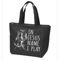 Christian Drumming In Jesus Name Play Drums Worship Drummer Zip Tote Bag