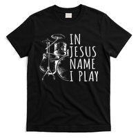 Christian Drumming In Jesus Name Play Drums Worship Drummer T-Shirt