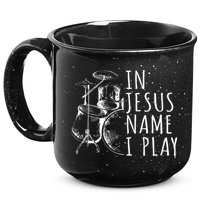 Christian Drumming In Jesus Name Play Drums Worship Drummer 15oz Campfire Ceramic Mug