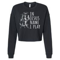 Christian Drumming In Jesus Name Play Drums Worship Drummer Cropped Pullover Crew