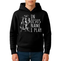 Christian Drumming In Jesus Name Play Drums Worship Drummer Kids Hoodie