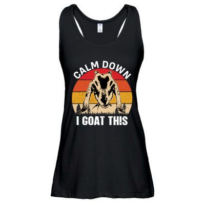 Calm Down I Goat This T Ladies Essential Flowy Tank