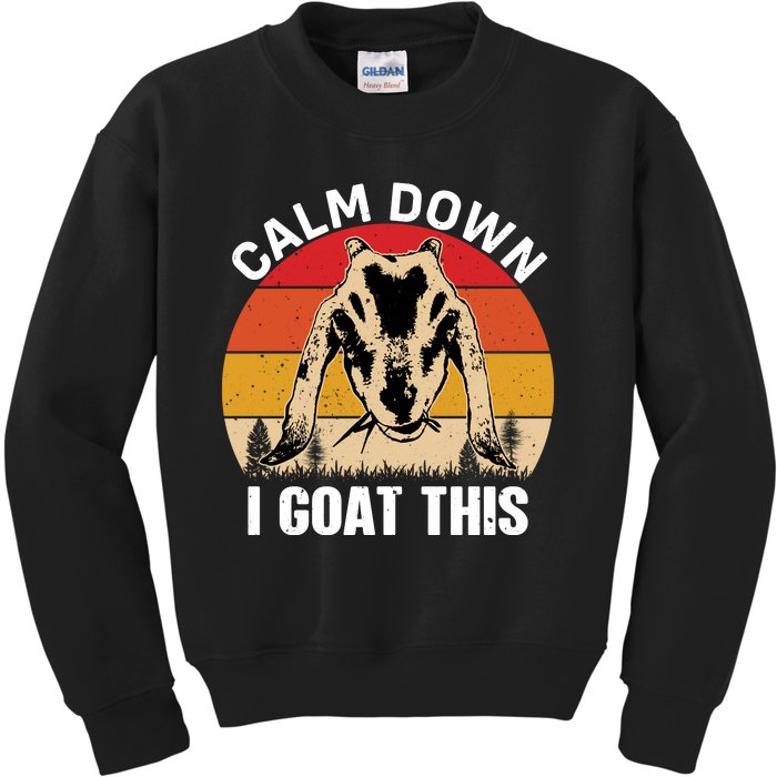 Calm Down I Goat This T Kids Sweatshirt