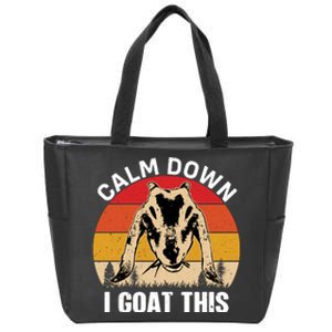 Calm Down I Goat This T Zip Tote Bag