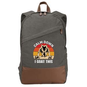 Calm Down I Goat This T Cotton Canvas Backpack