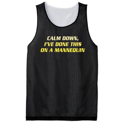 Calm Down I've Done This On A Mannequin Funny Mesh Reversible Basketball Jersey Tank