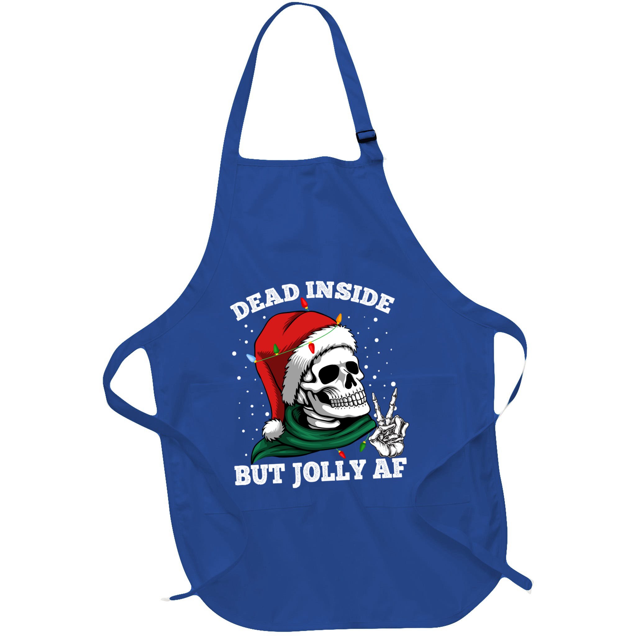 Christmas Dead Inside But Jolly Af Skull Santa Skeleton Gift Apron