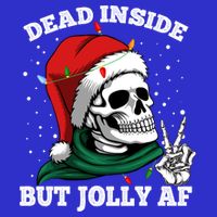 Christmas Dead Inside But Jolly Af Skull Santa Skeleton Gift Apron
