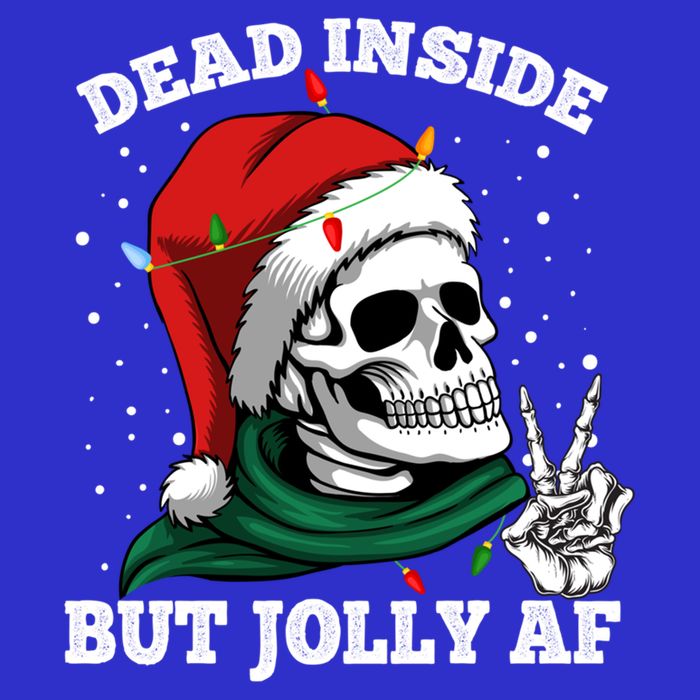 Christmas Dead Inside But Jolly Af Skull Santa Skeleton Gift Zip Tote Bag