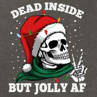 Christmas Dead Inside But Jolly Af Skull Santa Skeleton Gift Cotton Canvas Backpack