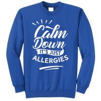 Calm Down It's Just Allergies Have Allergy Sarcastic Humor Cute Gift Sweatshirt