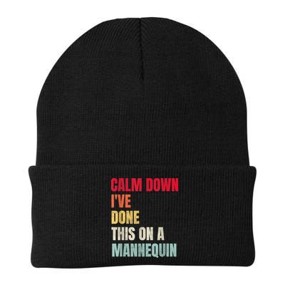 Calm Down I've Done This On A Mannequin Funny Vintage Beanie