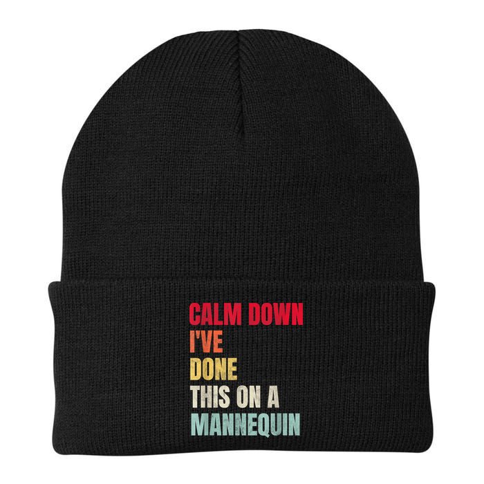 Calm Down I've Done This On A Mannequin Funny Vintage Beanie