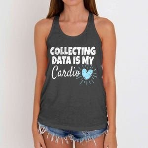 Collecting Data Is My Cardio - Behavior Analyst Women's Knotted Racerback Tank