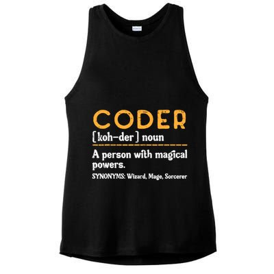 Coder Definiton It Programmer Software Developer Ladies PosiCharge Tri-Blend Wicking Tank