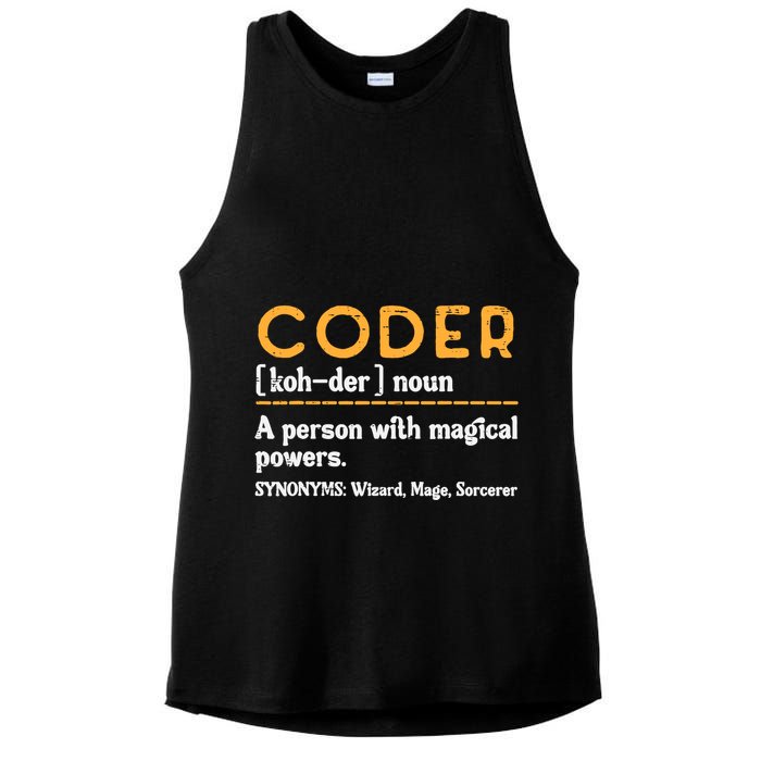 Coder Definiton It Programmer Software Developer Ladies PosiCharge Tri-Blend Wicking Tank