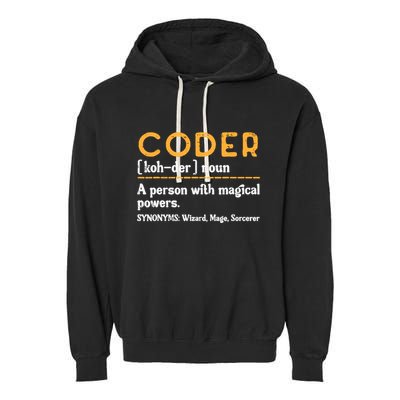 Coder Definiton It Programmer Software Developer Garment-Dyed Fleece Hoodie