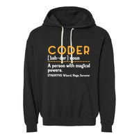 Coder Definiton It Programmer Software Developer Garment-Dyed Fleece Hoodie