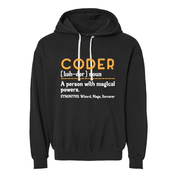 Coder Definiton It Programmer Software Developer Garment-Dyed Fleece Hoodie