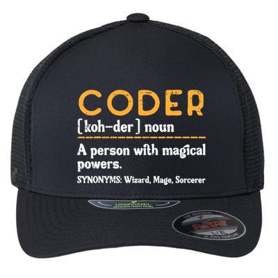 Coder Definiton It Programmer Software Developer Flexfit Unipanel Trucker Cap