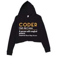 Coder Definiton It Programmer Software Developer Crop Fleece Hoodie