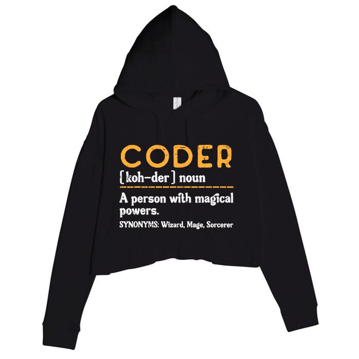 Coder Definiton It Programmer Software Developer Crop Fleece Hoodie