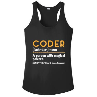 Coder Definiton It Programmer Software Developer Ladies PosiCharge Competitor Racerback Tank