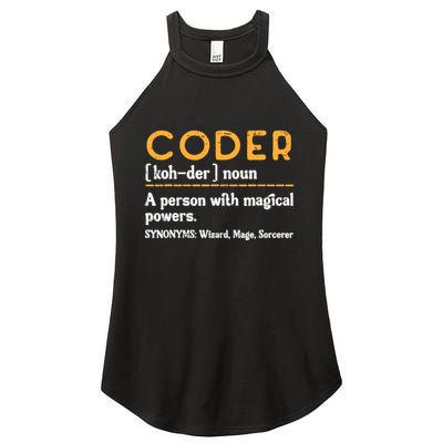 Coder Definiton It Programmer Software Developer Women's Perfect Tri Rocker Tank
