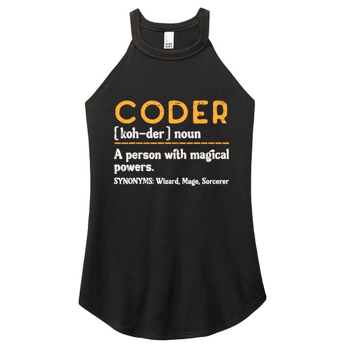 Coder Definiton It Programmer Software Developer Women's Perfect Tri Rocker Tank