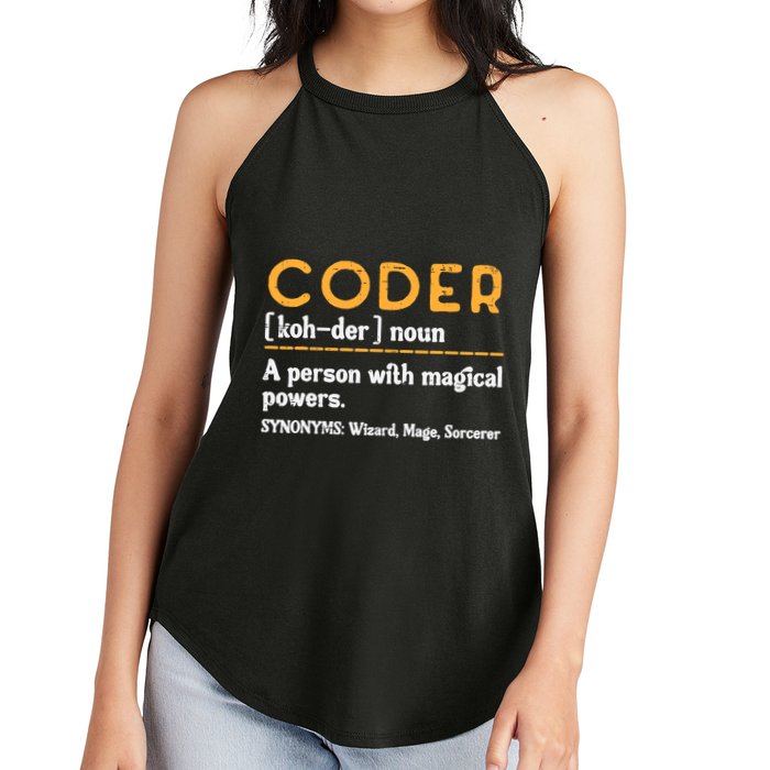 Coder Definiton It Programmer Software Developer Women's Perfect Tri Rocker Tank