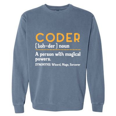 Coder Definiton It Programmer Software Developer Garment-Dyed Sweatshirt