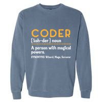 Coder Definiton It Programmer Software Developer Garment-Dyed Sweatshirt