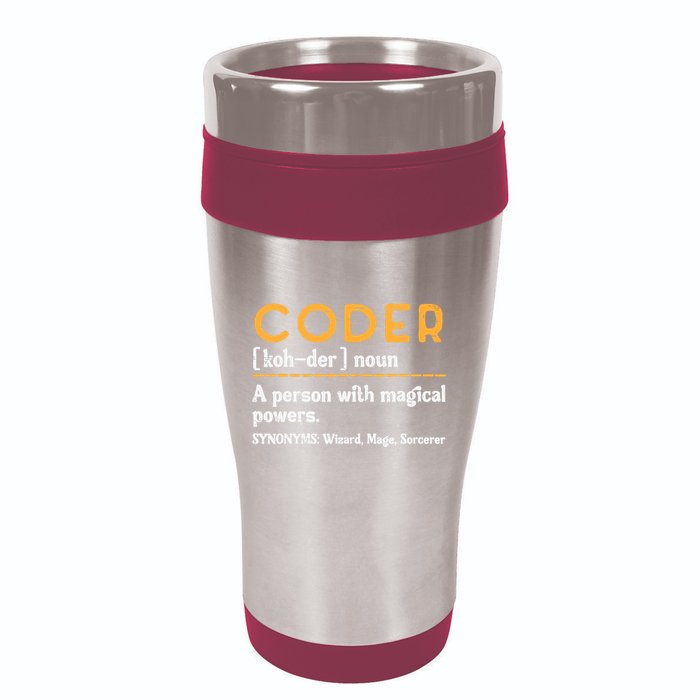 Coder Definiton It Programmer Software Developer 16oz Travel Tumbler