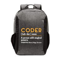 Coder Definiton It Programmer Software Developer Vector Backpack