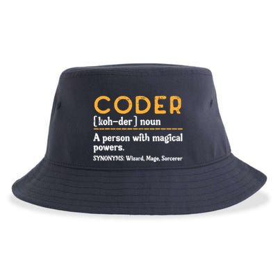 Coder Definiton It Programmer Software Developer Sustainable Bucket Hat