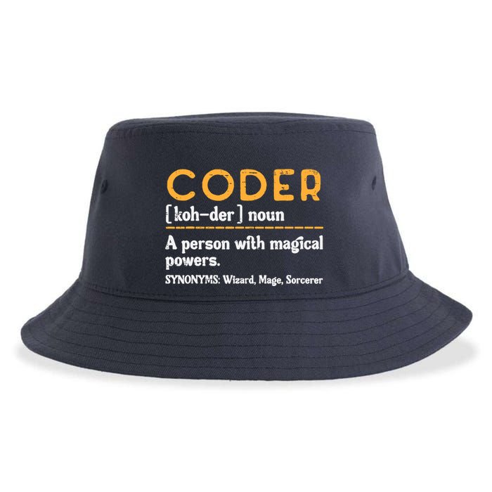 Coder Definiton It Programmer Software Developer Sustainable Bucket Hat