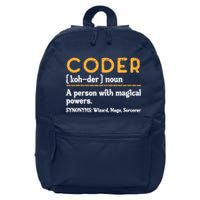 Coder Definiton It Programmer Software Developer 16 in Basic Backpack