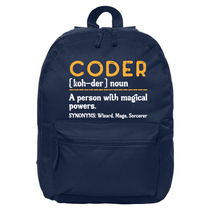 Coder Definiton It Programmer Software Developer 16 in Basic Backpack