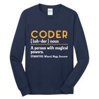 Coder Definiton It Programmer Software Developer Tall Long Sleeve T-Shirt