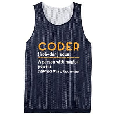Coder Definiton It Programmer Software Developer Mesh Reversible Basketball Jersey Tank