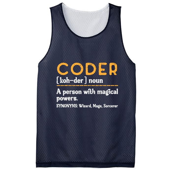 Coder Definiton It Programmer Software Developer Mesh Reversible Basketball Jersey Tank