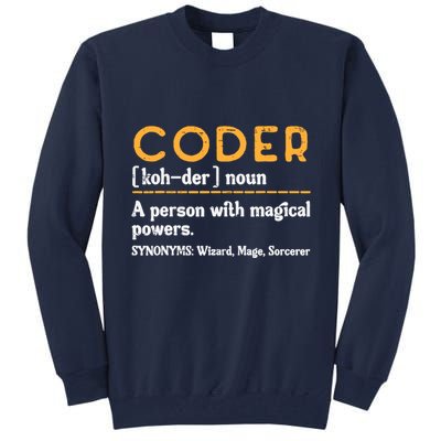 Coder Definiton It Programmer Software Developer Tall Sweatshirt