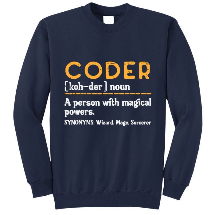 Coder Definiton It Programmer Software Developer Tall Sweatshirt