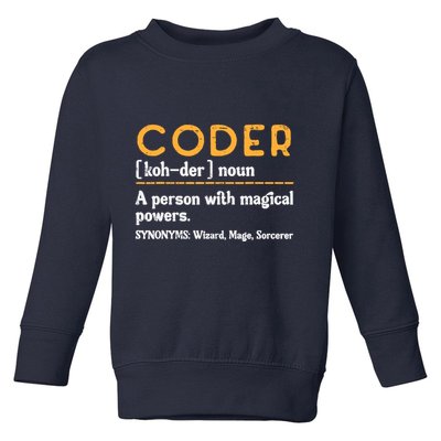Coder Definiton It Programmer Software Developer Toddler Sweatshirt