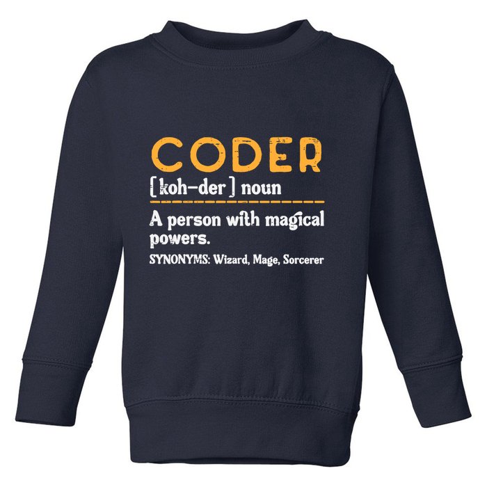 Coder Definiton It Programmer Software Developer Toddler Sweatshirt