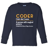 Coder Definiton It Programmer Software Developer Toddler Long Sleeve Shirt
