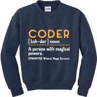 Coder Definiton It Programmer Software Developer Kids Sweatshirt